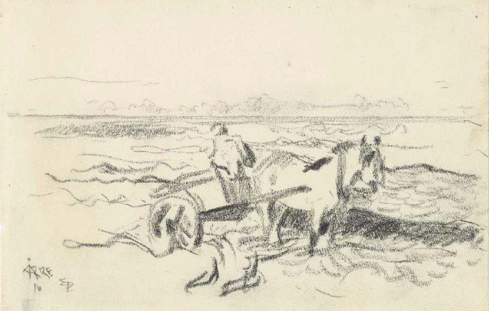 Eilif Peterssen Taresanking, Nasjonalmuseet - Klikk for stort bilete